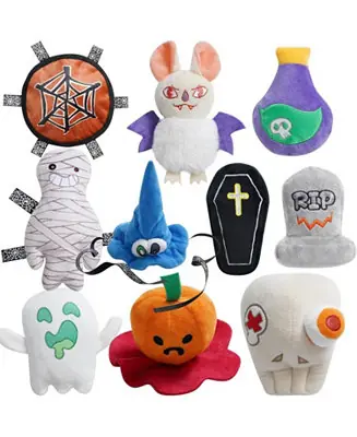10 Pack Halloween Party Squeaky Dog Toys, Bulk Plush Toys for Spooky Season, Tag/Chew/Fetch Toys, Halloween Gifts for Small to Medium Dogs Top Pick