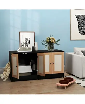 Cat Litter Box Enclosure for 2 Cats or Kittens in Black Last Chance