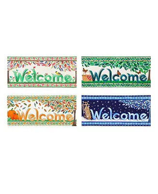 Cheap 4 Season Trees, Set of 4 Sassafras Indoor Outdoor Switch Doormat 1'10"x10" Multicolored