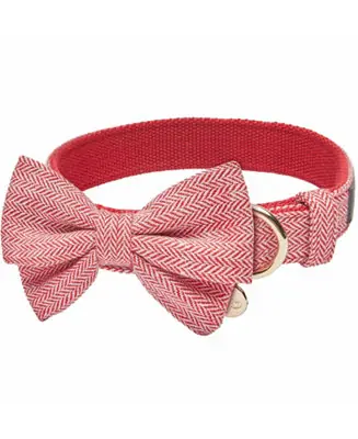 Textured Tweed Dog Collar With Detachable Bowtie Accessory Wholesale