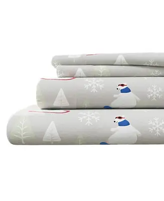 Ultra-Soft Turkish Cotton Flannel Christmas Print Sheet Set Free Shipping
