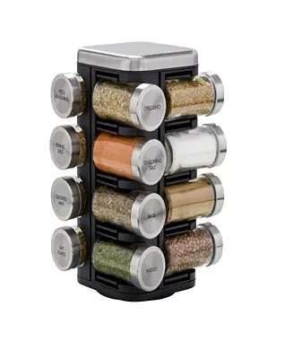 16 Jar Plaza Spice Rack, Stainless steel Express Delivery