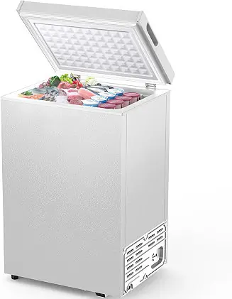 1.8 Cu Ft Chest Freezer — Compact Freestanding Freezer with Removable Basket, Adjustable Temperature Control, Top-Opening Door for Home & Office Today Only