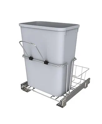 32 qt. Universal Waste Container with Rear Basket, RUKD-1432RB-1 Hot Deal