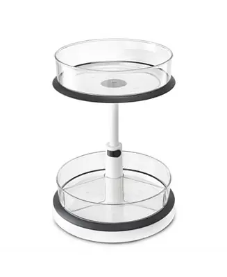 2-Tier Clear Lazy Susan Turntable Organizer - 360° Rotating Spice Rack with Non-Slip Base for Kitchen Cabinet, Pantry, Countertop Storage Special Offer
