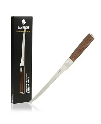 1.4116 German Stainless Steel Boning & Fillet Knife with Wood Handle 6-Inch Full-Tang Flexible Kitchen Knife for Meat, Poultry & Butchering Clearance