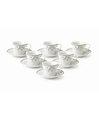 12-pc Espresso Cup & Saucer Set, Service for 6 Worldwide Shipping