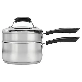2qt Stainless Steel Covered Double Boiler Set Handmade