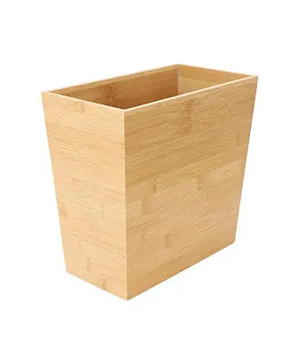 10.5 x 5.75 Inch Rectangle Bamboo Waste Basket Shop Now