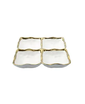 4 Sectional Relish Dish with Rim Instant Buy