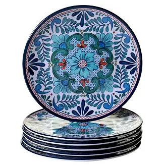 Worldwide Shipping Talavera Melamine Salad Plates, Set of 6