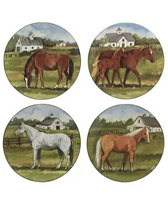 York Stables Set of 4 Dinner Plate 10.5" Best Price