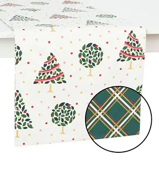 Holiday Confetti Acrobat Plaid Reversible Holiday Table Runner, 15" x 72" Editor’s Pick