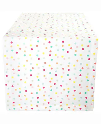 Crafted Multi Polka Dots Print Table Runner 14" X 108"