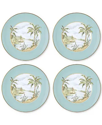 Get Yours British Colonial Tradewind Accent Plates, Set of 4