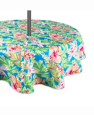 Summer Floral Outdoor Table cloth with Zipper 60" Round Fast Shipping