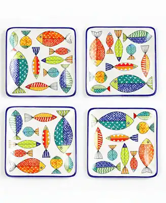 Fresh Catch Canape Plates, Set of 4 Limited Edition