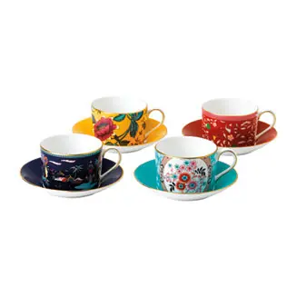 Wonderlust Set/4 Teacup & Saucer Genuine