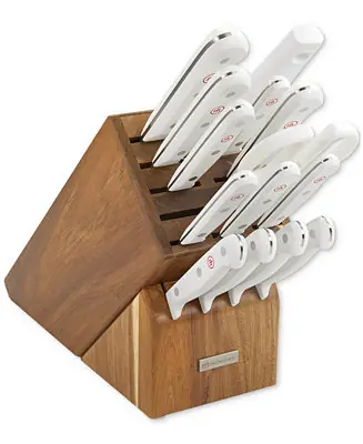 Exclusive Offer Gourmet White 16-Pc. Knife Set with Block