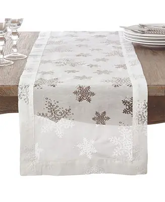 Table Runner with Burnout Snowflake Design Big Sale