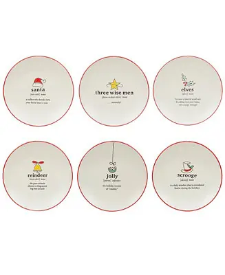 Don’t Miss Out Christmas Fun Sayings 8.5" Dessert Plates Set of 6