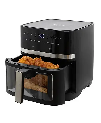 Price Cut 8 Liter Digital Electric Air Fryer with Transparent Window in Black