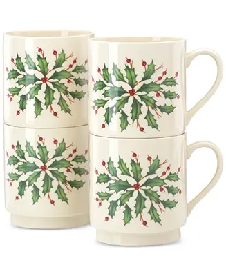 Best Seller Hosting the Holidays Stackable Mugs, Set of 4