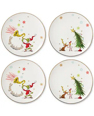 Secure Checkout Merry Grinchmas Accent Plates, Set of 4