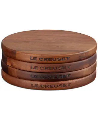 Flash Sale Set of 4 Magnetic Round Wooden Trivets