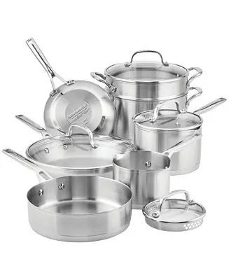3-Ply Base Stainless Steel 11 Piece Cookware Induction Pots and Pans Set Buy Direct