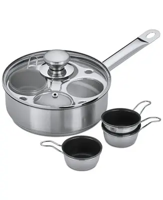 No Minimum Order 4-Cup Stainless Steel Egg Poacher Set