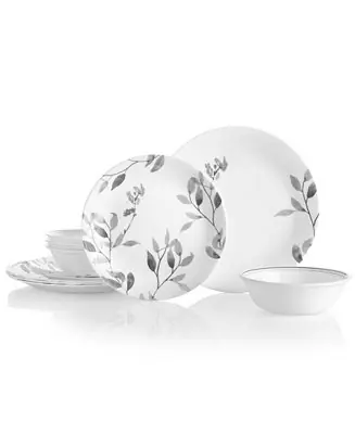 Same Day Shipping Boutique Misty Leaves 12 Pc. Dinnerware Set, Service for 4