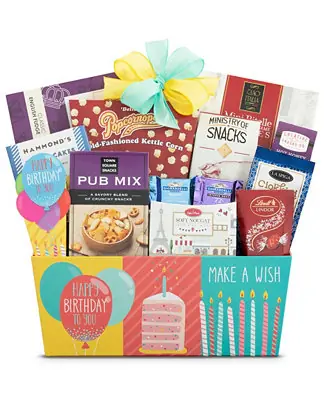 Modern Birthday Wishes Gift Basket, 12 Pieces