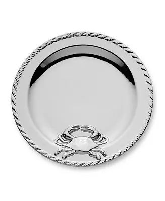 Free Returns Silver Plated Crab Round Platter