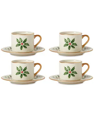 Today Only Holiday Espresso Cup & Saucer, Set of 4