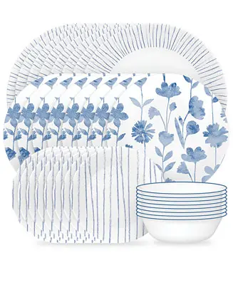 Botanical Stripes 32 Pc. Dinnerware Set, Service for 8 Order Now