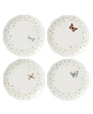 Viral Butterfly Meadow Floral Dinner Plates, Set of 4