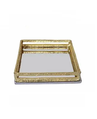Square Napkin Holder with Gold-Tone Loop Design Trusted Brand