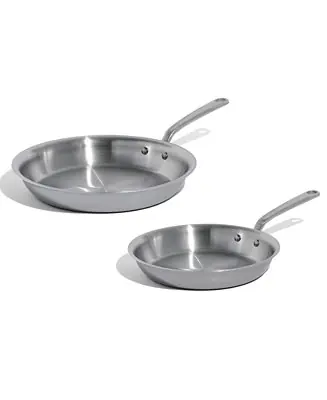 Stainless Steel 10" and 12" Fry Pan Set Brand New