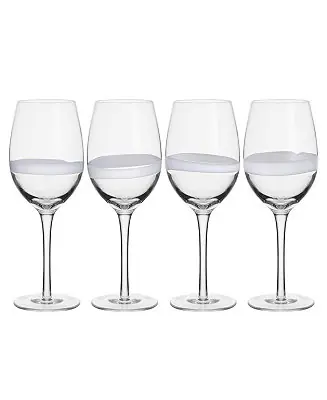 Organic Band 14.5-oz White Wine Glasses 4-Piece Set Mega Sale