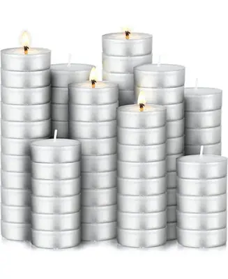 100 Pack Smokeless Unscented Long Burning Tea Lights Candles for Home Price Cut