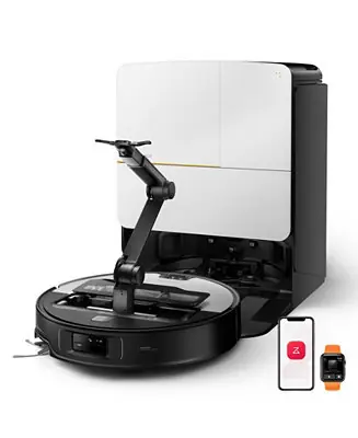 - Saros Z70 Robot Vacuum & Mop, OmniGrip Arm, 22,000Pa Suction, 3.14" Ultra Slim, Obstacle Avoidance, AdaptiLift Chassis - Silver Fresh Stock