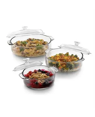 6-Piece Glass Bakeware Casserole Baking Dish Set - Dishwasher and Oven Safe Authentic