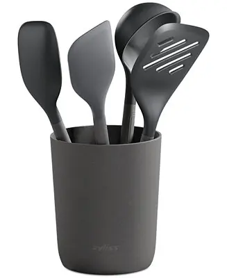 5-Pc. Silicone & Nylon Utensil and Storage Container Set Professional Grade