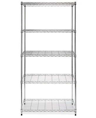 5-Tier Steel Wire Wheeled Shelving Free Returns
