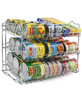 3 Tier Metal Can Organizer: Efficiently Store & Display up to 36 Standard Cans, Maximizing Vertical Space in Your Pantry In Demand