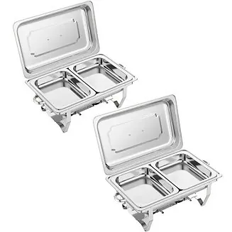 2 Pack 9QT Chafing Dish Buffet Set with Water Pan Stainless Steel Food Warmers for Parties Buffet Luxury