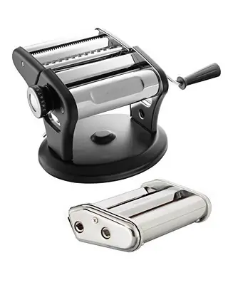 3 Pc Pasta Machine with Spaghetti/Fettuccine and Angel Hair Attachments Free Returns
