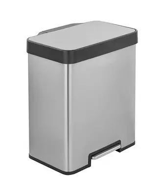 10.6 gallon rectangular step-on recycling trash can with two 20 liter compartments Markdown