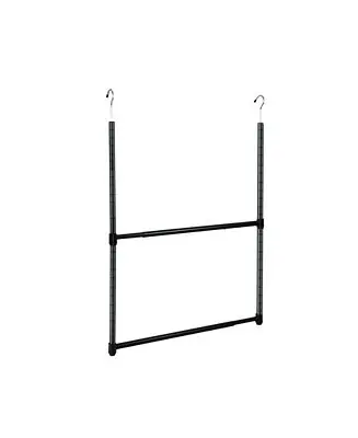 2-Tier Portable Adjustable Closet Hanger Rod, Black Bulk Order